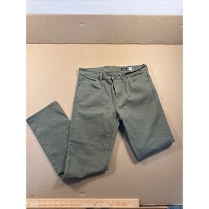 Volcom Solver Modern Straight Olive Green Denim Jeans Men's Size 33x31 Skater